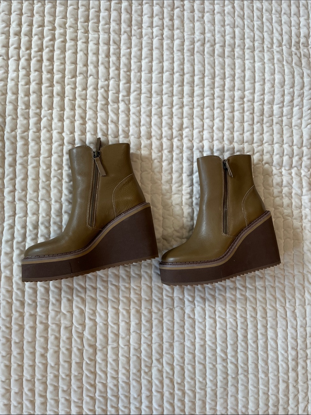 Naked Feet Brown Platform Wedge Ankle Boots